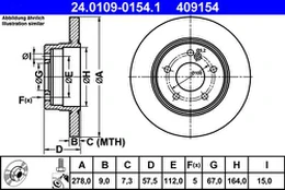 ATE 24.0109-0154.1 Brake Disc kaina