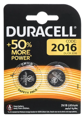 Baterija Duracell CR2016 2vnt