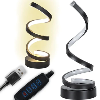 Stalinis spiralinis LED šviestuvas, 3 šviesos spalvos, USB