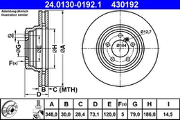 ATE 24.0130-0192.1 Brake Disc kaina