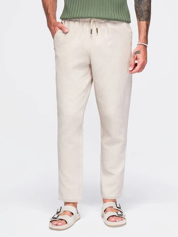 Kelnės vyrams Ombre OM-PACP-0310, baltos