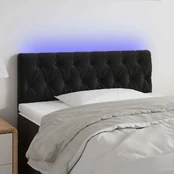 Galvūgalis su LED, juodos spalvos, 90x7x78/88cm, aksomas kaina