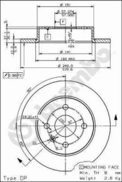 Stabdžių diskas BREMBO 08.7626.75 kaina