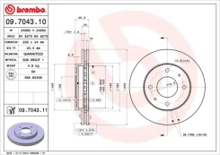 Stabdžių diskas BREMBO 09.7043.11 kaina