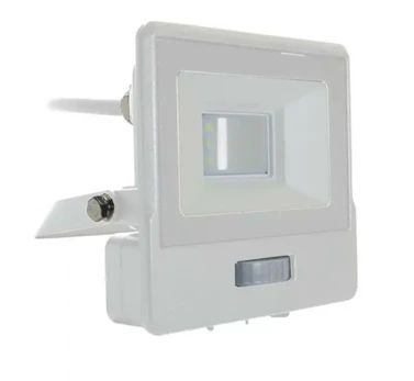 10W LED prožektorius V-TAC, baltu korpusu, 4000K, su judesio davikliu