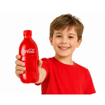 Minkštas spaudžiamas CocaCola gėrimo buteliuko žaislas