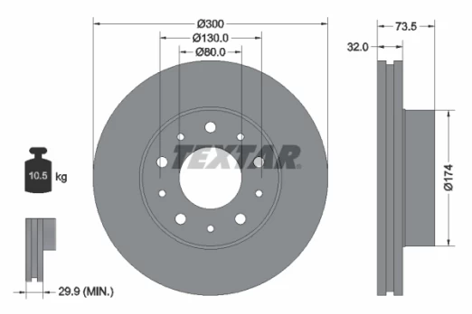 TEXTAR 92157303 Brake Disc