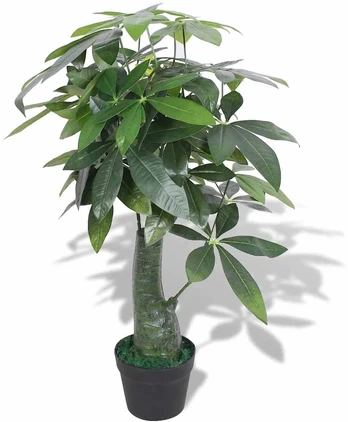 Dirbtinis pinigų medis su vazonu, 85 cm, žalias