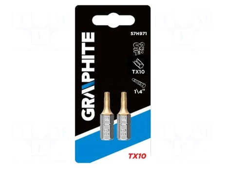 Screwdriver bit | Torx® | TX10 | Overall len: 25mm | 2pcs | 1/4"
