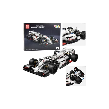 Construction Bricks F1 Race Car White and Red 1235 pcs.