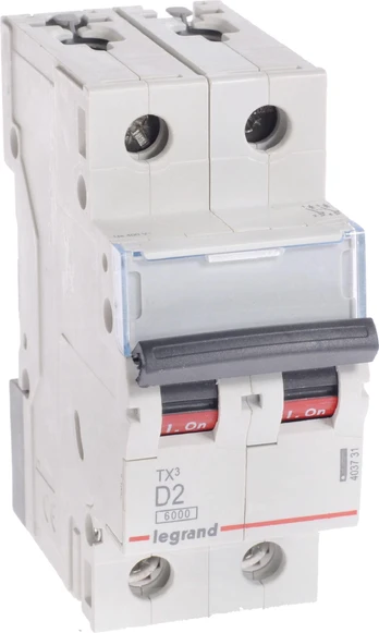 Legrand Jungiklis 2P D 2A 6kA AC S302 TX3 (403731)