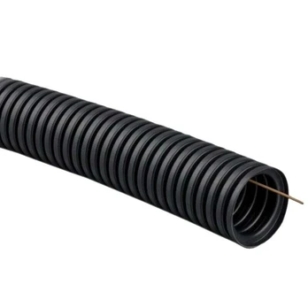 Gofruotas PVC vamzdis su viela 32mm (25m) (juodas)