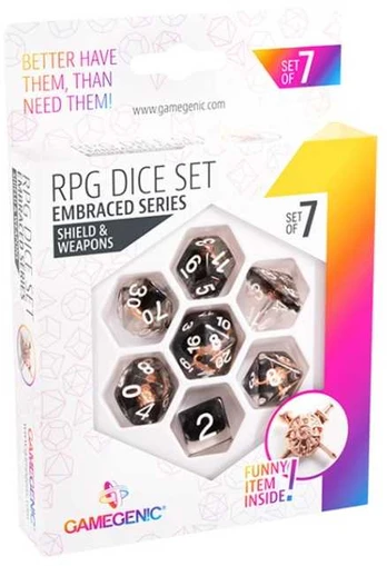 Gamegenic - Embraced Series - Shield & Weapons - RPG Dice Set (7vnt)