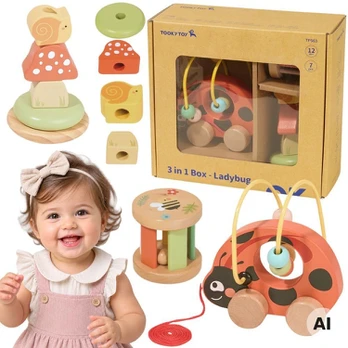 Tooky Toys TOOKY TOY Ladybug 3-in-1 Developmental Play Set