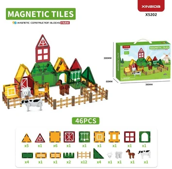 Ramiz Konstruktorius "Magnetiniai blokai" Ūkis 46 vnt.