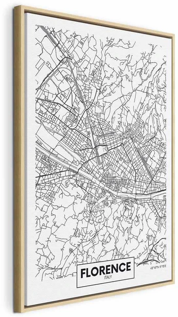 Artgeist Paveikslas - Florence Map (1 Part) Vertical