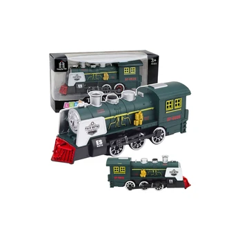 Lean Toys Classic Locomotive Obstacle Sensor Smoke Lights Sounds Žalias