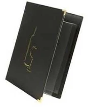 Multi Menu Kortholder Vin A4 Securit viser 8 A4 sider Læderomslag Sort,10 stk/krt