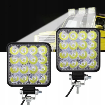 2 Darbinis žibintas 16 led halogeninis 48w 30v led 3000k