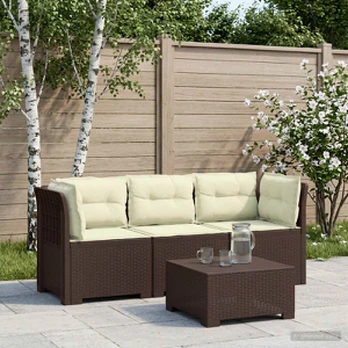 3-vietė sodo sofa su pagalvėlėmis, Rattan išvaizda PP Ruda