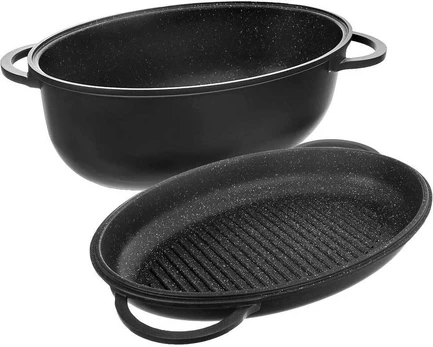 Ovalo formos granito puodas 10l