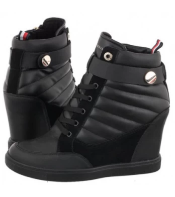 Tommy Hilfiger Wedge Sneaker Boot FW0FW06752 BDS Black (TH567-a) batai