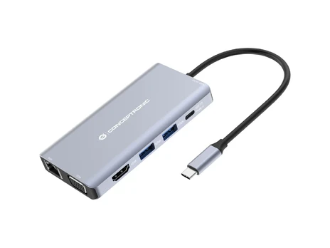 CONCEPTRONIC Dock USB-C->HDMI,USB3.0,100WPD 10-in-1 0.25m