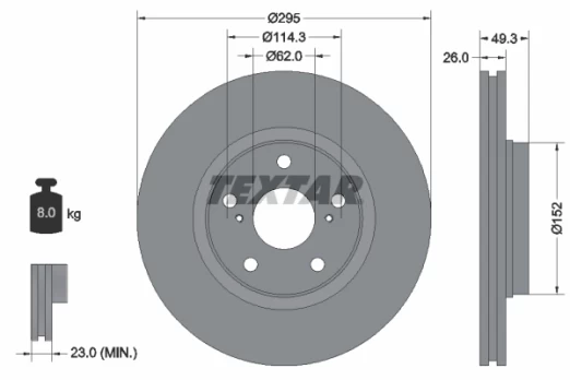 TEXTAR 92163903 Brake Disc
