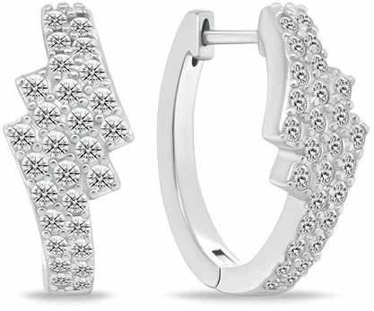 Brilio Silver Sparkling circle earrings with zircons EA1181W