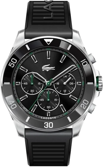 Lacoste Chronograph Vyriškas Laikrodis su Juodu Silikoniniu Dirželiu