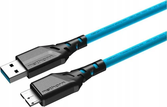 Kabelis USB Ednet Kabelis fotograficzny Mathorn MTC-520 5m 10Gbps USB A - MicroB ArcticBlue