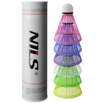 NBL6026 NYLON SHUTTLECOCKS MULTICOLOR 6 PCS. NILS