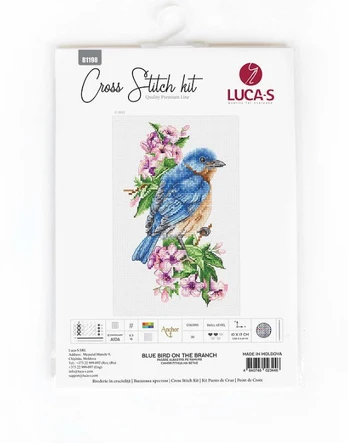 luca S Mėlynas paukštis ant šakos SB1198