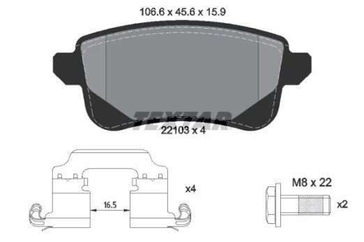 TEXTAR 2210301 Brake pad set