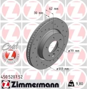 Stabdžių diskas ZIMMERMANN 450.5207.52 kaina