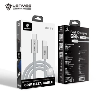 USB-C – USB-C 60 W apipintas kabelis 100 m LC551 TC-TC Lenyes