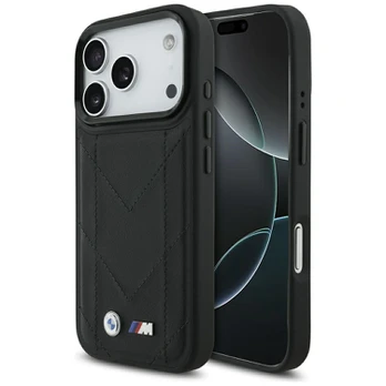 Dėklas BMW M Quilted Logo MagSafe do iPhone 17 Pro juoda