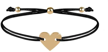 Troli String Bracelet with Heart Juodas / Gold kaina
