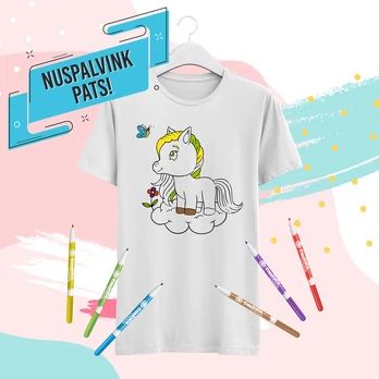 Vaikiški marškinėliai "Nuspalvink pats! Ponis"