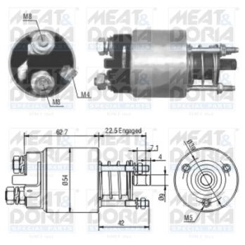 solenoidinis jungiklis, starteris MD46005