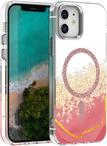Dėklas Telforceone Epoxy Mag case for iPhone 12 / 12 Pro 6,1' pink
