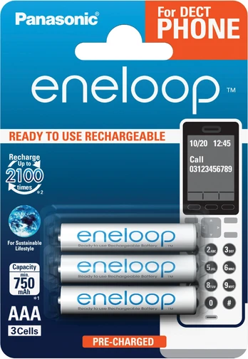 Panasonic Rechargeable Batteries ENELOOP BK-4MCCE/3DE AAA, 750 mAh, 3 pc(s)