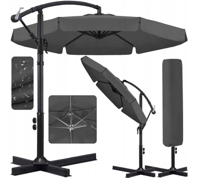 Sodo skėtis Masuletto Onyx 350 cm, pilkas