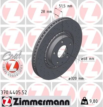 Stabdžių diskas ZIMMERMANN 370.4405.52