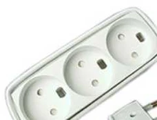 Mercodan 980650, 5 m, Type K, Baltas, 3 AC outlet(s), Baltas