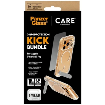 Dėklas Panzer Glass CARE by PanzerGlass Feature Kick 3w1 etui+szkło+lens iPhone 17 Pro
