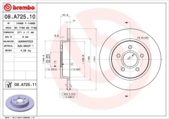Stabdžių diskas BREMBO 08.A725.11 kaina