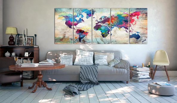 Artgeist Paveikslas - World Map: Cracked Wall