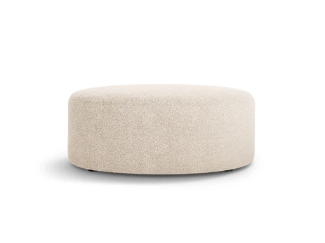 Boucle Pouf, "Dia", 1 Seat, 90x90x35, Light Beige