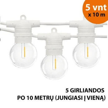 Lauko lemputės 50 m Glow balta